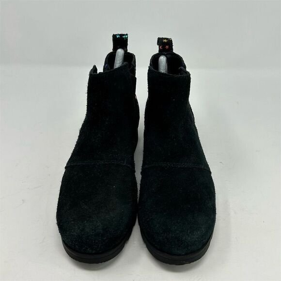 Sorel Emelie Black Leather Chelsea Boots Girls Size 5 Multicolor Rainbow Stars - Picture 5 of 14